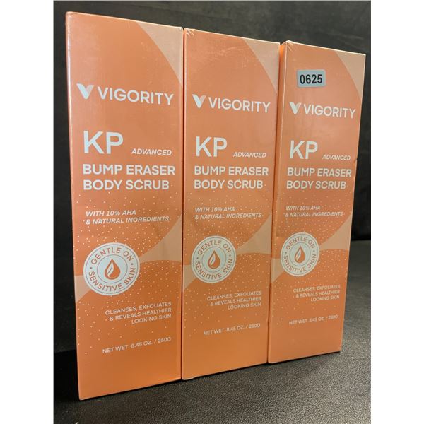 3 Vigority KP Advanced Bump Eraser Body Scrubs - Cleanses/Exfoliates Skin/Reduces Bumps - New