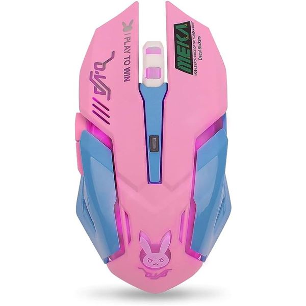 1 Overwatch Inspired DVA Wireless Gaming Mouse - RGB Backlit 2.4Ghz Wireless Mouse - New