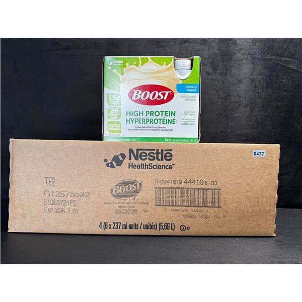 24-Pack Case of Nestle Boost High Protein Vanilla Meal Replacement Drinks; 4x 6-packs (237ml) New
