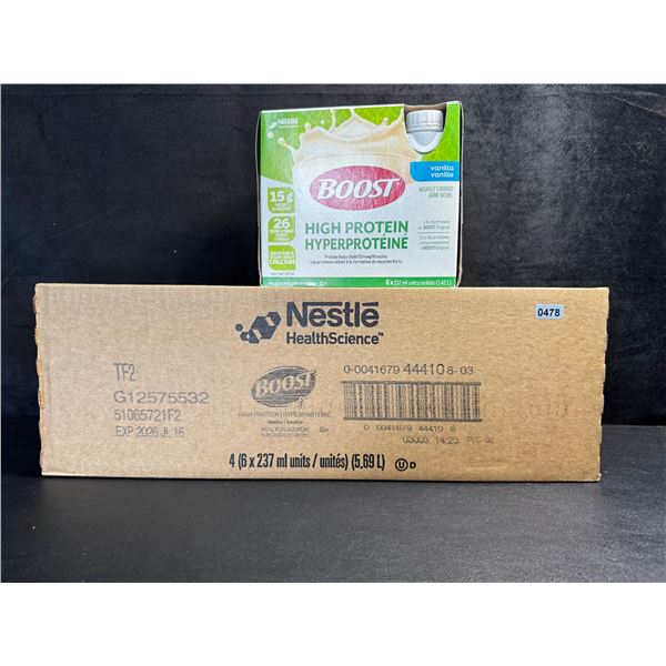24-Pack Case of Nestle Boost High Protein Vanilla Meal Replacement Drinks; 4x 6-packs (237ml) New