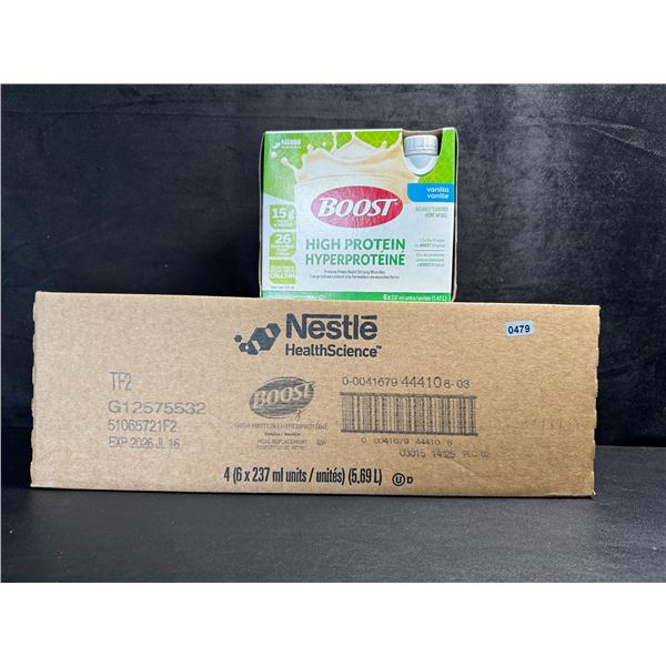 24-Pack Case of Nestle Boost High Protein Vanilla Meal Replacement Drinks; 4x 6-packs (237ml) New