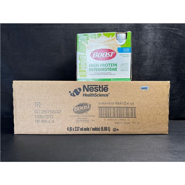 24-Pack Case of Nestle Boost High Protein Vanilla Meal Replacement Drinks; 4x 6-packs (237ml) New