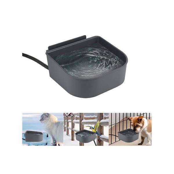 1 Nasman Heated Pet Water Bowl for Indoor and Outdoor Pets of All Types - New