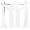 Image 1 : 1 2-Pack of Wedding Arch Panels/Chiffon Fabric Drapes (28" x 20FT) Cream White - New in Box