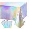 Image 1 : 5 3-Packs of Holographic Foil Plastic Table Cloths (54 x 108") 15 PCS Total - New