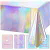 Image 5 : 5 3-Packs of Holographic Foil Plastic Table Cloths (54 x 108") 15 PCS Total - New
