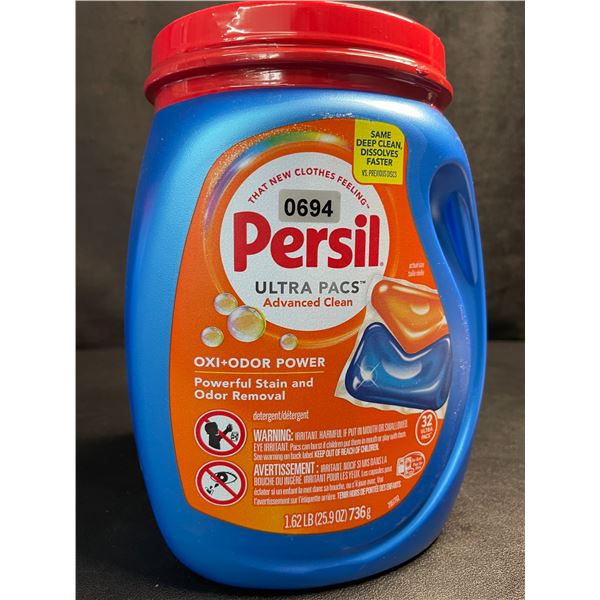 Persil Ultra Pacs Oxi+Odor Powerful Stain/Odor Removal Laundry Detergent Pods - 1.62lb Tub - New