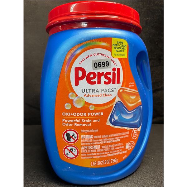 Persil Ultra Pacs Oxi+Odor Powerful Stain/Odor Removal Laundry Detergent Pods - 1.62lb Tub - New