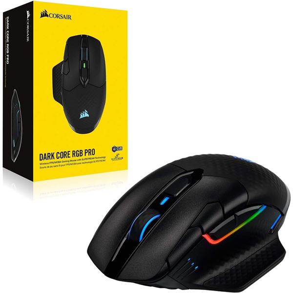 1 Corsair Dark Core RGB Pro Wireless FPA/MOBA Gaming Mouse with Slipstream Technology - NEW