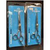 Image 1 : 2 Pairs of Equinox Stainless Steel Razor Edge Hair Cutting Scissors - New