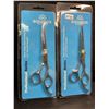 Image 1 : 2 Pairs of Equinox Stainless Steel Razor Edge Hair Cutting Scissors - New
