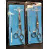 Image 1 : 2 Pairs of Equinox Stainless Steel Razor Edge Hair Cutting Scissors - New