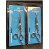 Image 1 : 2 Pairs of Equinox Stainless Steel Razor Edge Hair Cutting Scissors - New