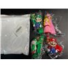 Image 2 : Set of 4 Mario Brothers Character Keychains - Peach, Mario, Luigi, & Yoshi - New