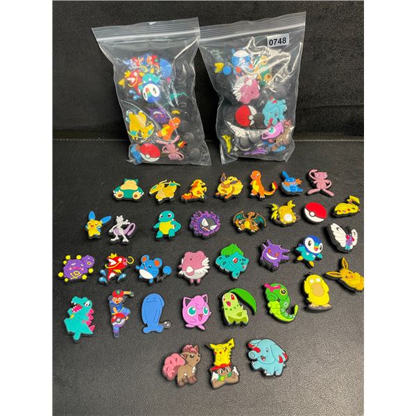 3 Packs of Pokemon Croc Shoe Charms/Jibbitz - Various Pokemon Characters - New
