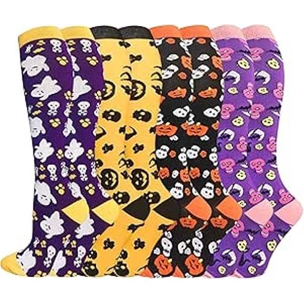 4-Pairs of Compression Socks for Adults (20-30mmHg) Compression Stockings - New