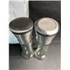 Image 4 : 4 Refillable Stainless Steel Salt and Pepper Shakers w/ Adjustable Coarse Mills (2 x 2-Packs) - New