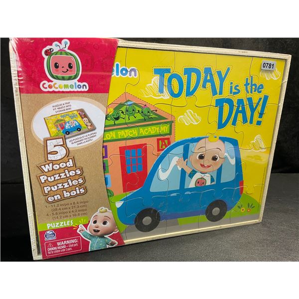 1 Cocomelon 5-Wood Puzzle Toy Set - Brand New