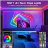 Image 5 : 100FT Ailbton LED Neon Rope Light Kit; App/Remote Control Waterproof RGB Neon Rope Lights - New
