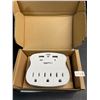 Image 1 : 1 AmazonBasics 3-Outlet Surge Protector Wall-Outlet Extender w/ 2 USB Ports - New