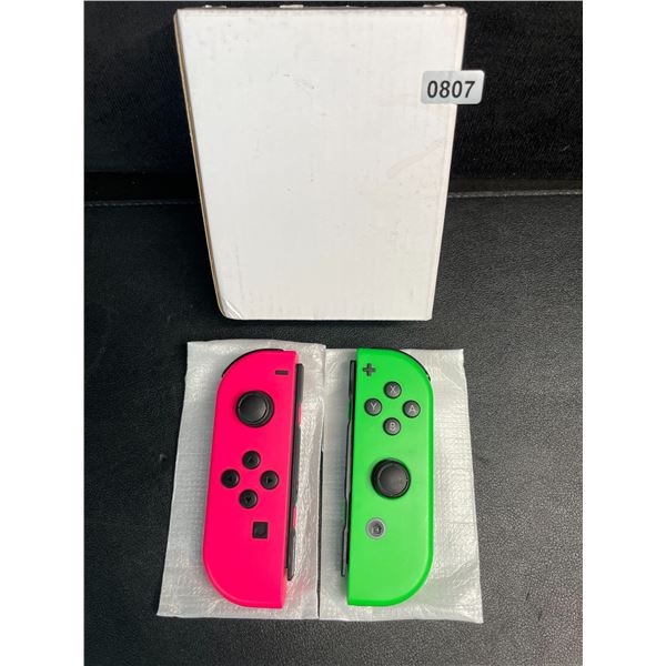 1 Pair of L+R Neon Joy-Con Controllers for Nintendo Switch (Green/Pink) - Brand New