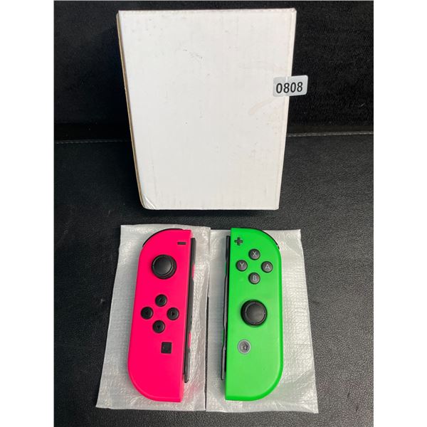 1 Pair of L+R Neon Joy-Con Controllers for Nintendo Switch (Green/Pink) - Brand New