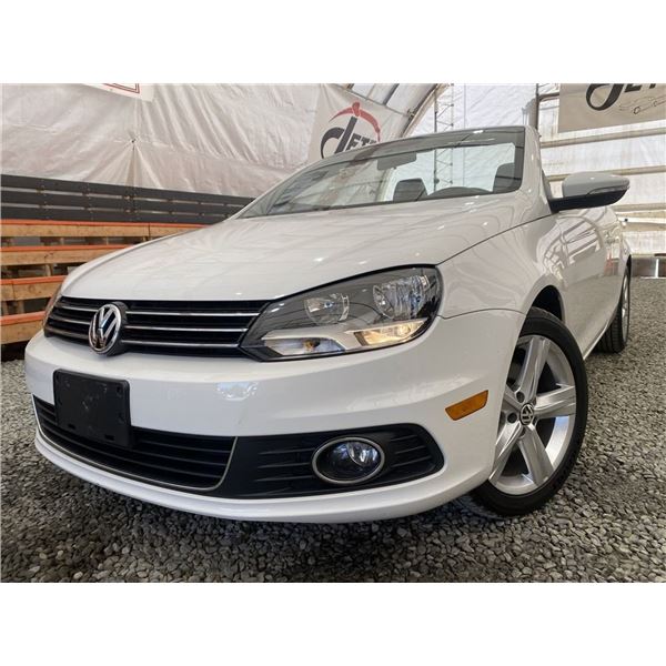 2014 VOLKSWAGEN EOS, WHITE, 91603 KMS, FRONT WHEEL DRIVE. - D001283