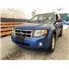 Image 2 : 2009 FORD ESCAPE, BLUE, 210781 KMS, FRONT WHEEL DRIVE. - DC09810