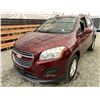 Image 3 : 2016 CHEVY TRAX, RED, 127463 KMS, ALL WHEEL DRIVE. - D194412