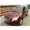 Image 4 : 2016 CHEVY TRAX, RED, 127463 KMS, ALL WHEEL DRIVE. - D194412