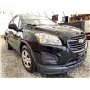 Image 8 : 2016 CHEVROLET TRAX, BLACK, 176257 KMS, FRONT WHEEL DRIVE. - D147456