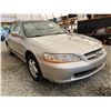 Image 8 : 1999 HONDA ACCORD, GOLD, 300729 KMS, FRONT WHEEL DRIVE. - D804153