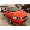 Image 2 : 2013 CHEVY SONIC, ORANGE, 182774 KMS, FRONT WHEEL DRIVE. - D128080