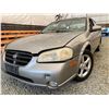 Image 1 : 2001 NISSAN MAXIMA GLE, SILVER, 198603 KMS, FRONT WHEEL DRIVE. - B308953