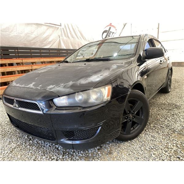 2008 MITSUBISHI LANCER ES, BLACK, 329781 KMS, FRONT WHEEL DRIVE. - D602423
