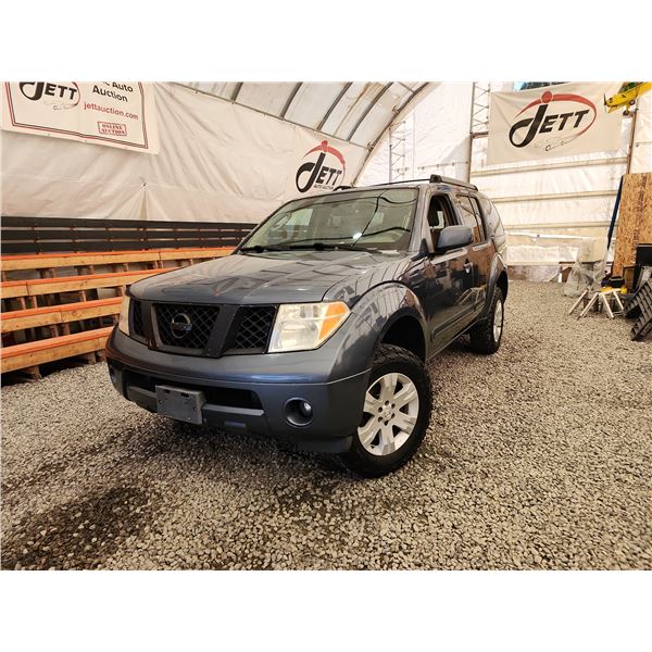 2006 NISSAN PATHFINDER, BLUE, 226370 MILES, 4X4. - B620244