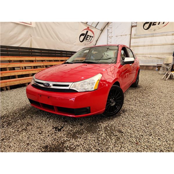 2008 FORD FOCUS, RED, 196033 KMS, FRONT WHEEL DRIVE. - D277478