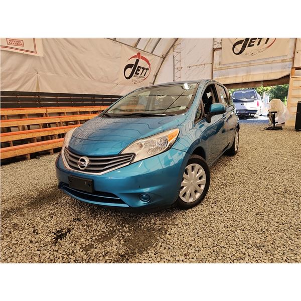 2014 NISSAN VERSA, TEAL, 75801 KMS, FRONT WHEEL DRIVE. - D352969
