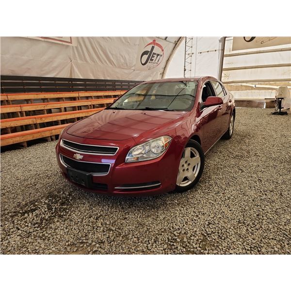 2009 CHEVY MALIBU, RED, 276107 KMS, FRONT WHEEL DRIVE. - D188148