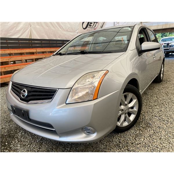 2012 NISSAN SENTRA, SILVER, 165692 KMS, FRONT WHEEL DRIVE. - D680086