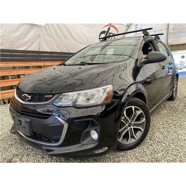 2018 CHEVROLET SONIC, BLACK, 166177 KMS, FRONT WHEEL DRIVE. - D120104