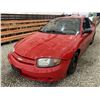 Image 3 : 2004 CHEVY CAVALIER, RED, 260998 KMS, FRONT WHEEL DRIVE. - B124542