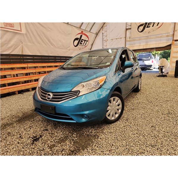 2014 NISSAN VERSA, TEAL, 75801 KMS, FRONT WHEEL DRIVE. - D352969
