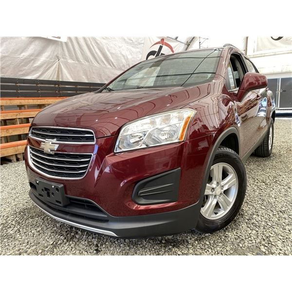 2016 CHEVY TRAX, RED, 127463 KMS, ALL WHEEL DRIVE. - D194412