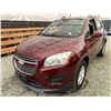 Image 3 : 2016 CHEVY TRAX, RED, 127463 KMS, ALL WHEEL DRIVE. - D194412