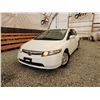 Image 1 : 2008 HONDA CIVIC HYBRID, WHITE, 91552 MILES, FRONT WHEEL DRIVE. - D800071