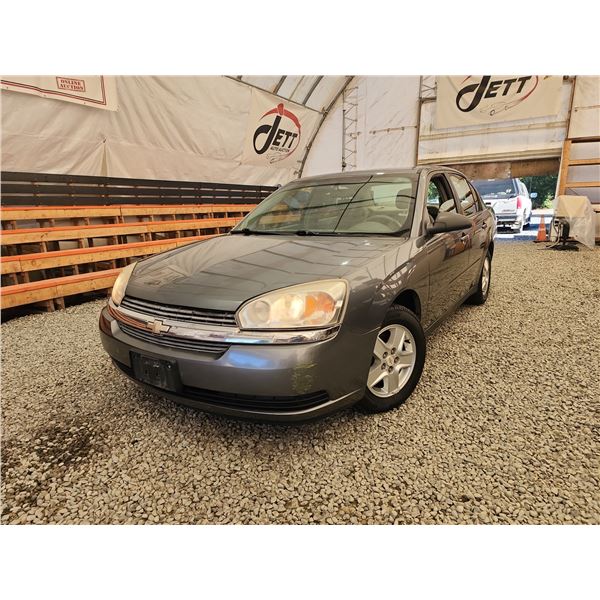 2005 CHEVY MALIBU, GREY, 246465 KMS, FRONT WHEEL DRIVE. - J232828