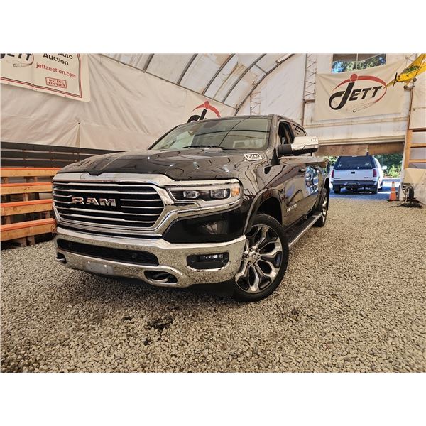 2019 RAM 1500 LONGHORN, BLACK, 137777 KMS, FOUR WHEEL DRIVE. - D756956