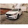 Image 2 : 2018 KIA FORTE, WHITE, 137225 KMS, FRONT WHEEL DRIVE. - J238131