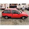 Image 12 : 1991 GEO SPRINT, RED, 313535 KMS, FRONT WHEEL DRIVE. NO RESERVE. - D760430